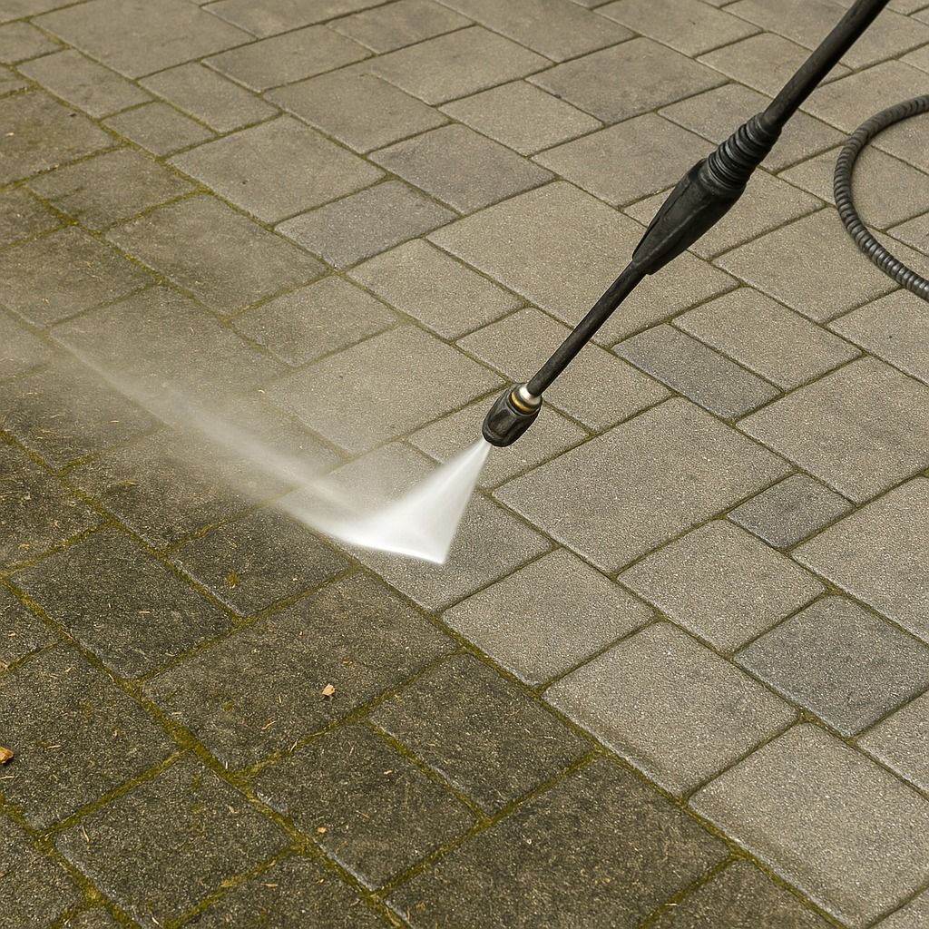Driveway pressure washing